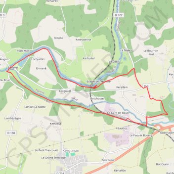 Itinéraire Circuit de L'Evel et du Blavet, distance, dénivelé, altitude, carte, profil, trace GPS