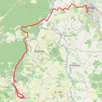 Itinéraire De Nérac à Mézin, avec le train touristique - Pays d'Albret, distance, dénivelé, altitude, carte, profil, trace GPS