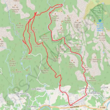 Itinéraire Haut Languedoc - Gorges d'Héric, distance, dénivelé, altitude, carte, profil, trace GPS