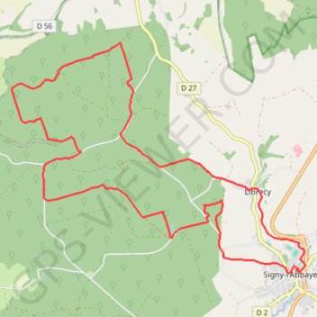 Itinéraire Forêt domaniale de Signy l'Abbaye, distance, dénivelé, altitude, carte, profil, trace GPS