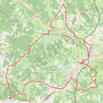 Itinéraire Flanerie gourdonnaise - Gourdon, distance, dénivelé, altitude, carte, profil, trace GPS