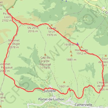 Itinéraire Pic du Lion - Montagne d'Espiau, distance, dénivelé, altitude, carte, profil, trace GPS