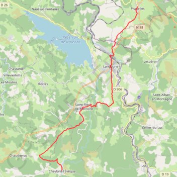 Itinéraire GR70 Etape 4 Pradelles Cheylard 21 km, distance, dénivelé, altitude, carte, profil, trace GPS