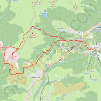 Itinéraire Le Puy Griou de Super Lioran, distance, dénivelé, altitude, carte, profil, trace GPS
