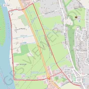 Itinéraire Circuit de Garonne - Latresne, distance, dénivelé, altitude, carte, profil, trace GPS