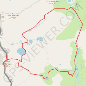 Itinéraire Pointe de Roumazet depuis les orris du Carla, distance, dénivelé, altitude, carte, profil, trace GPS
