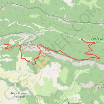 Itinéraire Grand Pomerolle, distance, dénivelé, altitude, carte, profil, trace GPS