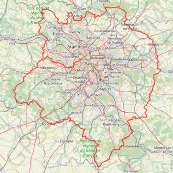 Itinéraire GR1 Tour de Paris (Tracé complet) (2020), distance, dénivelé, altitude, carte, profil, trace GPS