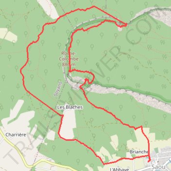Itinéraire Rochecolombe, distance, dénivelé, altitude, carte, profil, trace GPS