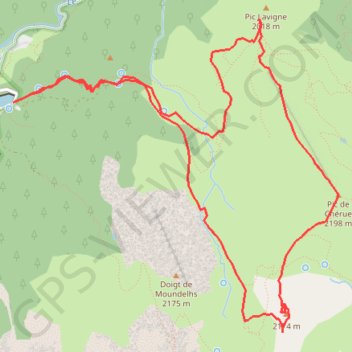 Itinéraire Rando cherue, distance, dénivelé, altitude, carte, profil, trace GPS