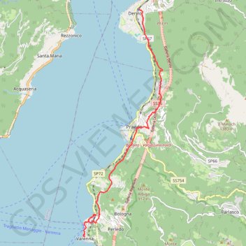 Itinéraire Lac de Come - Dergio Varenna, distance, dénivelé, altitude, carte, profil, trace GPS