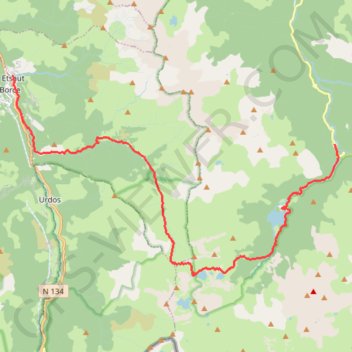 Itinéraire GR10 Etsaut Gabas, distance, dénivelé, altitude, carte, profil, trace GPS