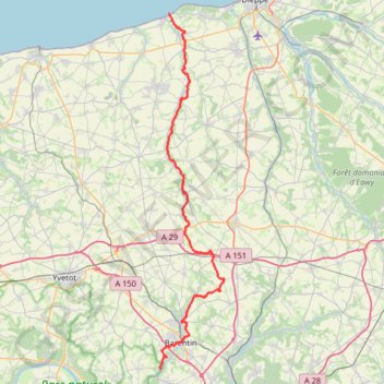 Itinéraire Normandie de la Manche aux boucles de la Seine, distance, dénivelé, altitude, carte, profil, trace GPS