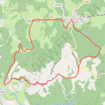 Itinéraire Sentier de Saint-Agnol - Saint-Martial-de-Gimel - Pays de Tulle, distance, dénivelé, altitude, carte, profil, trace GPS