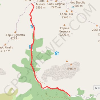 Itinéraire Haute Corse - variante GR20 - Forêt domaniale Albertacce après Calasima - Bergerie de Ballone - Refuge de Tighiettu - Bocca Minuta - Sud du Cirque de la Solitude, distance, dénivelé, altitude, carte, profil, trace GPS