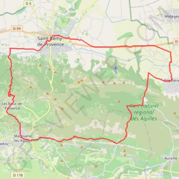 Itinéraire IT_Maussane les Alpilles LOOP to Eygalieres, distance, dénivelé, altitude, carte, profil, trace GPS