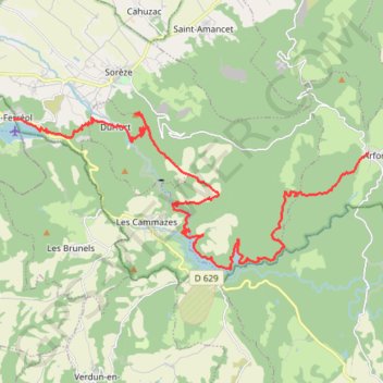 Itinéraire D'Arfons au Lac de Saint-Ferréol, distance, dénivelé, altitude, carte, profil, trace GPS