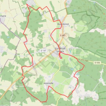 Itinéraire Condé sur Vesgre, distance, dénivelé, altitude, carte, profil, trace GPS