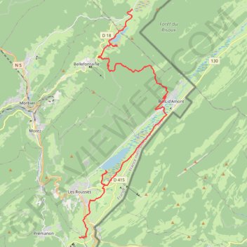 Itinéraire GTJ de Chapelle-des-Bois à Prémanon, distance, dénivelé, altitude, carte, profil, trace GPS