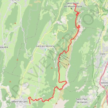 Itinéraire Grandes Traversées du Vercors : Saint-Nizier-du-Moucherotte - Les Cochettes, distance, dénivelé, altitude, carte, profil, trace GPS
