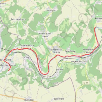 Itinéraire Bords de Marne, distance, dénivelé, altitude, carte, profil, trace GPS