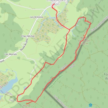 Itinéraire Le sentier des roches Champion et Bernard - Doubs, distance, dénivelé, altitude, carte, profil, trace GPS