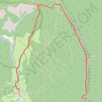 Itinéraire Goutaroux depuis trésanne, distance, dénivelé, altitude, carte, profil, trace GPS