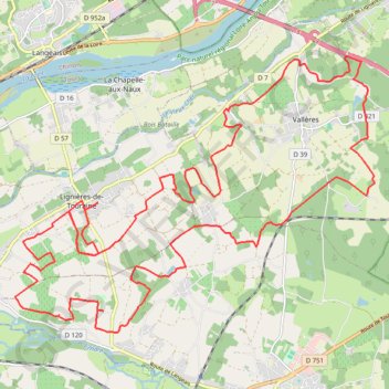 Itinéraire Lignères de Touraine-Vallères, distance, dénivelé, altitude, carte, profil, trace GPS