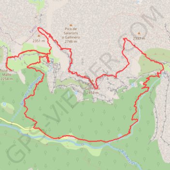 Itinéraire _tozal-faja-cotatuero-ordesa, distance, dénivelé, altitude, carte, profil, trace GPS
