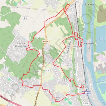 Itinéraire Villennes sur Seine, distance, dénivelé, altitude, carte, profil, trace GPS