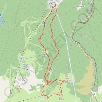 Itinéraire Ax Bonascre Le Saquet Pic de Savis, distance, dénivelé, altitude, carte, profil, trace GPS