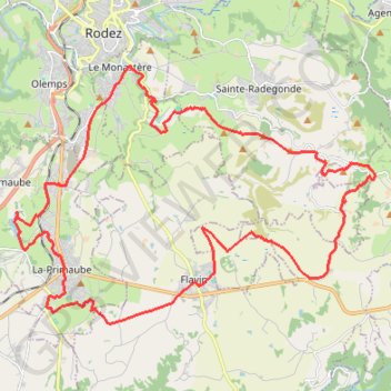 Itinéraire Rando la Primaube, distance, dénivelé, altitude, carte, profil, trace GPS
