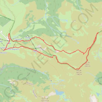 Itinéraire Pic de Barran, pic du Mont, Soum 2045 depuis Tramassel (RKT), distance, dénivelé, altitude, carte, profil, trace GPS