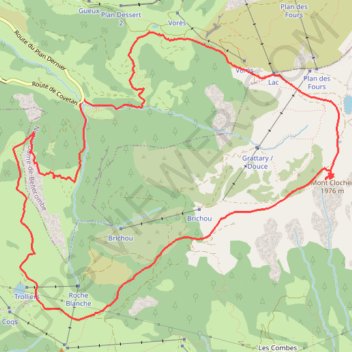 Itinéraire De la Zorinche au Mont Clocher, distance, dénivelé, altitude, carte, profil, trace GPS