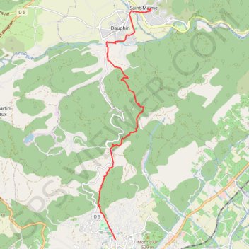 Itinéraire Manosque - Saint-Maime, distance, dénivelé, altitude, carte, profil, trace GPS