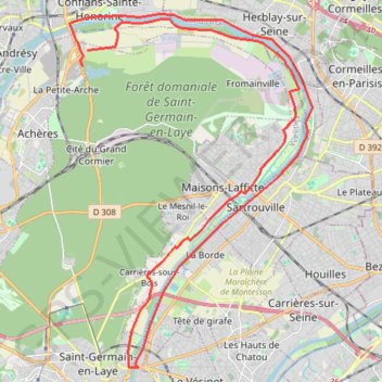 Itinéraire Cora-Saint-Germain-Cora-Seine, distance, dénivelé, altitude, carte, profil, trace GPS