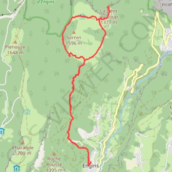Itinéraire Dent du Loup et tour du plateau de Sornin, distance, dénivelé, altitude, carte, profil, trace GPS