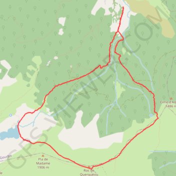 Itinéraire Étang d'Artax, Roc de Querquéou, distance, dénivelé, altitude, carte, profil, trace GPS