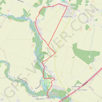 Itinéraire La Balade du Moulin de Roudon à Huisseau-sur-Mauves, distance, dénivelé, altitude, carte, profil, trace GPS