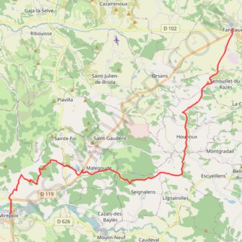 Itinéraire Chemin du Piémont Pyrénéen, distance, dénivelé, altitude, carte, profil, trace GPS