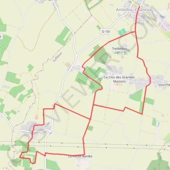 Itinéraire La Grézille Hilay - Ambillou-Château, distance, dénivelé, altitude, carte, profil, trace GPS
