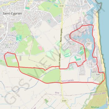 Itinéraire Le pont tournant - Latour-bas-Elne, distance, dénivelé, altitude, carte, profil, trace GPS