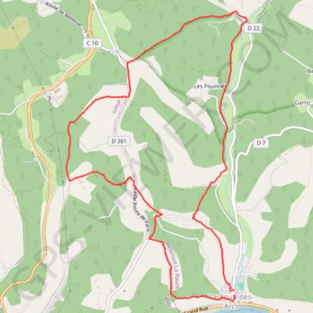 Itinéraire Rando Laroque des Arcs, distance, dénivelé, altitude, carte, profil, trace GPS