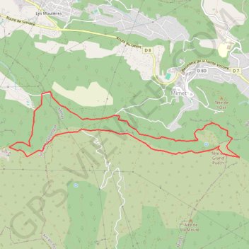Itinéraire Grand Puech, distance, dénivelé, altitude, carte, profil, trace GPS