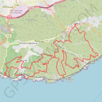 Itinéraire Du Rove au Rouet, distance, dénivelé, altitude, carte, profil, trace GPS
