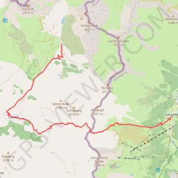 Itinéraire Via-Alpina R61-R62 - Partnum - Gargellen, distance, dénivelé, altitude, carte, profil, trace GPS