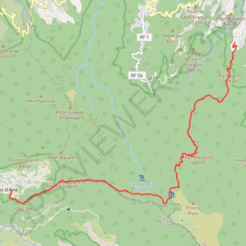 Itinéraire Pic Adam Dos d'âne via caverne basse île Réunion, distance, dénivelé, altitude, carte, profil, trace GPS