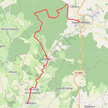 Itinéraire De Signy l'Abbaye à Wasigny (Chemin de Compostelle), distance, dénivelé, altitude, carte, profil, trace GPS