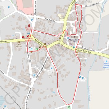 Itinéraire Tour du village de Laissac, distance, dénivelé, altitude, carte, profil, trace GPS