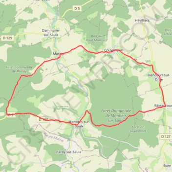 Itinéraire Aux sources de la Saulx et de l'Orge - Montiers-sur-Saulx, distance, dénivelé, altitude, carte, profil, trace GPS